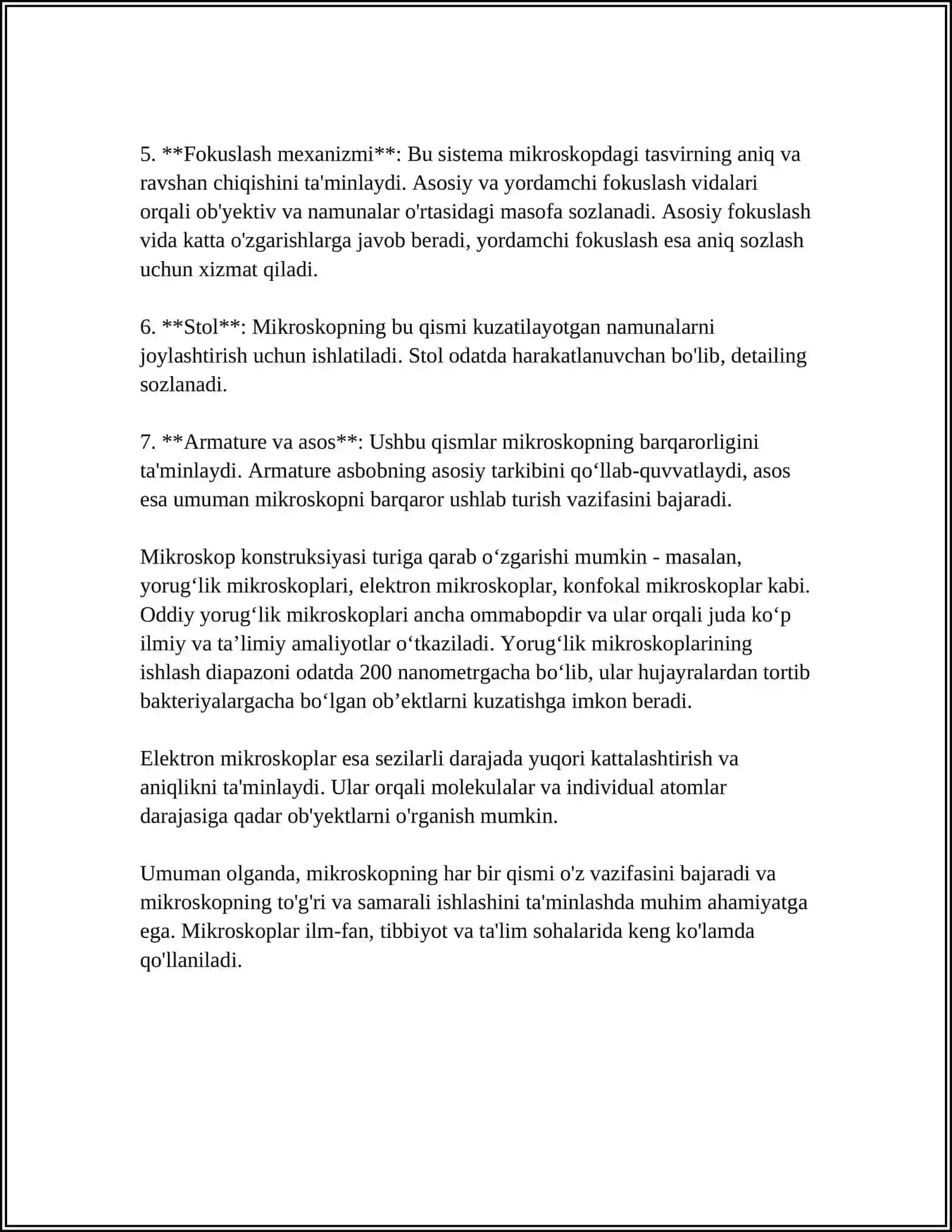 Mikroskop bilan ishlash va qoidalar 4