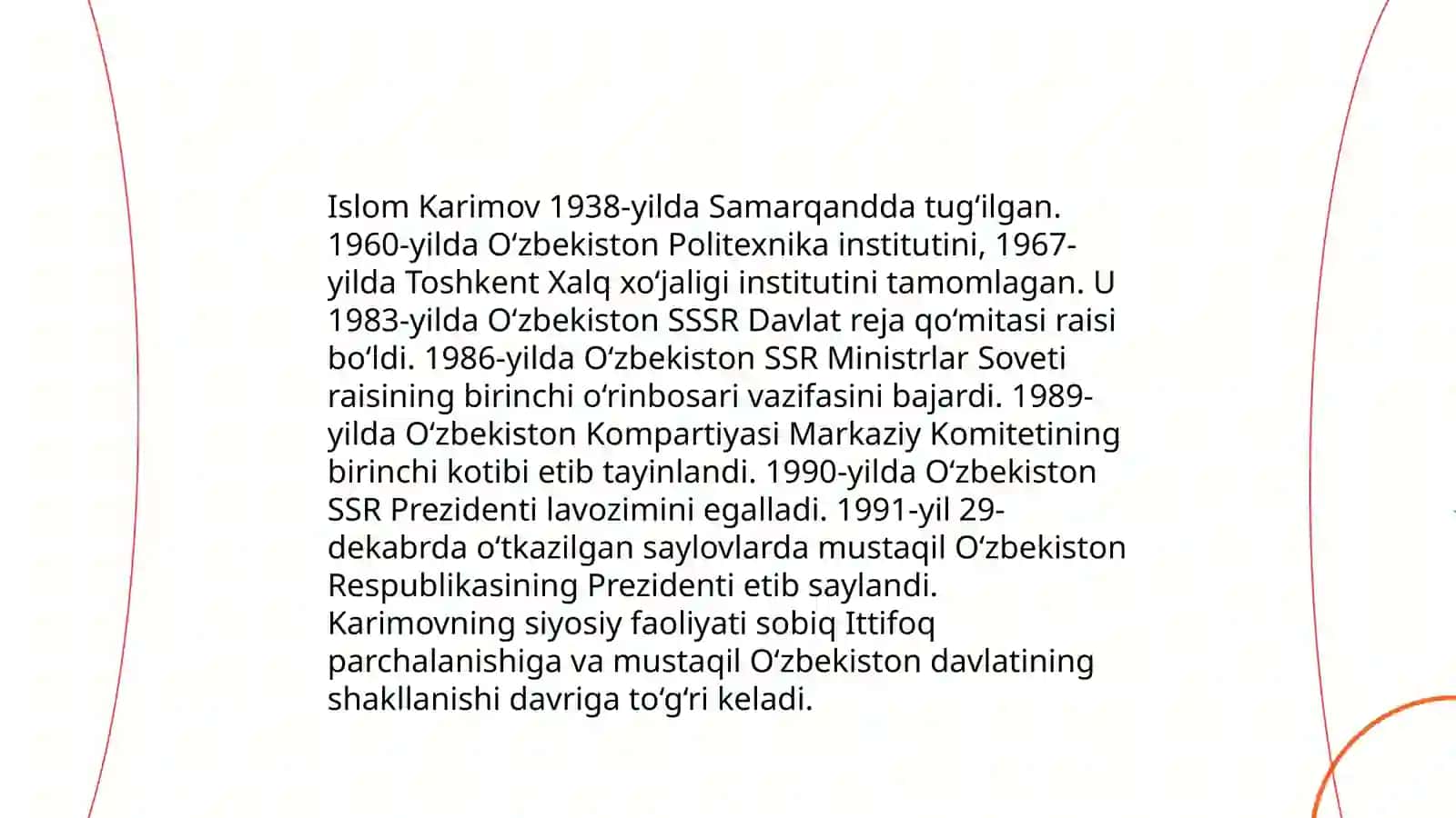 Islom Karimovning tarjimai holi 4