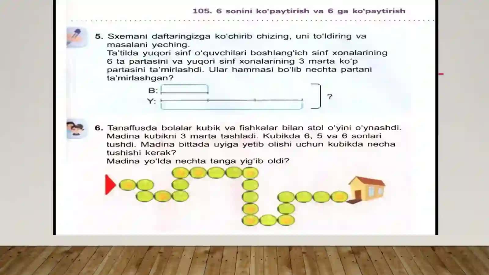 6, 7, 8, 9 sonlarigako’paytirish 4