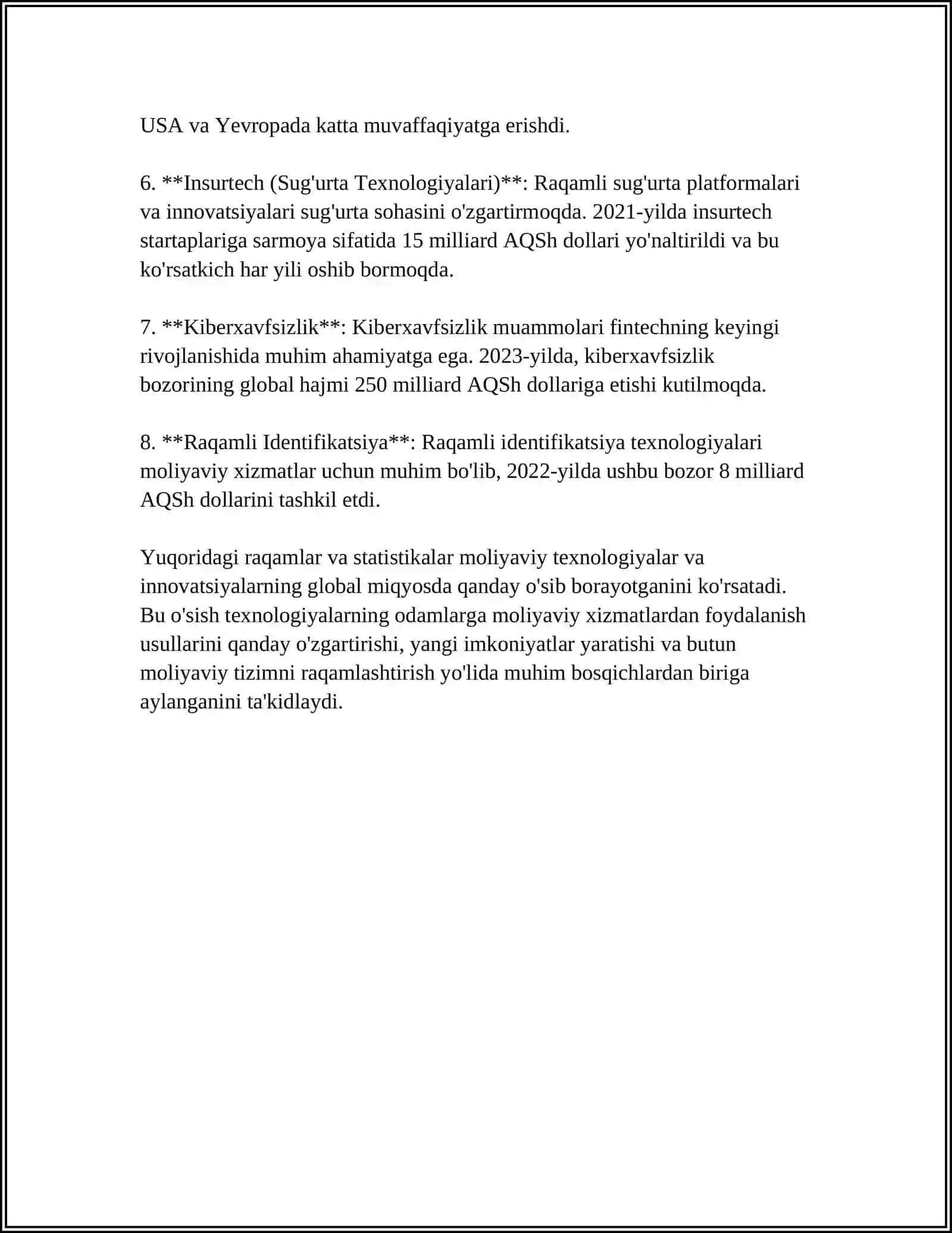 Moliyaviy texnologiyalar va innovatsiyalar 4