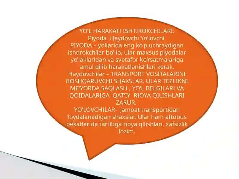 Transport Ko’chaharakati Qoidalari 4