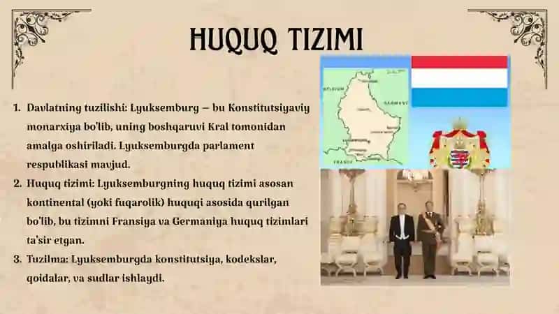 LYUKSEMBURG DAVLATINING HUQUQ TIZIMI 4