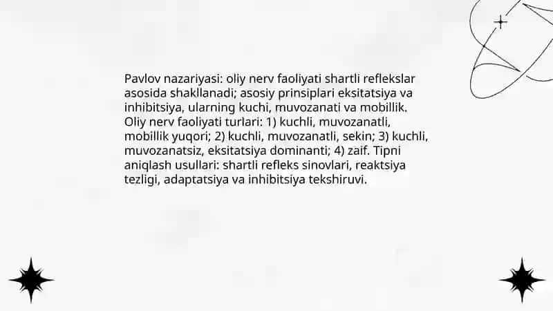 Oliy nerv faoliyati tipini aniqlash 4