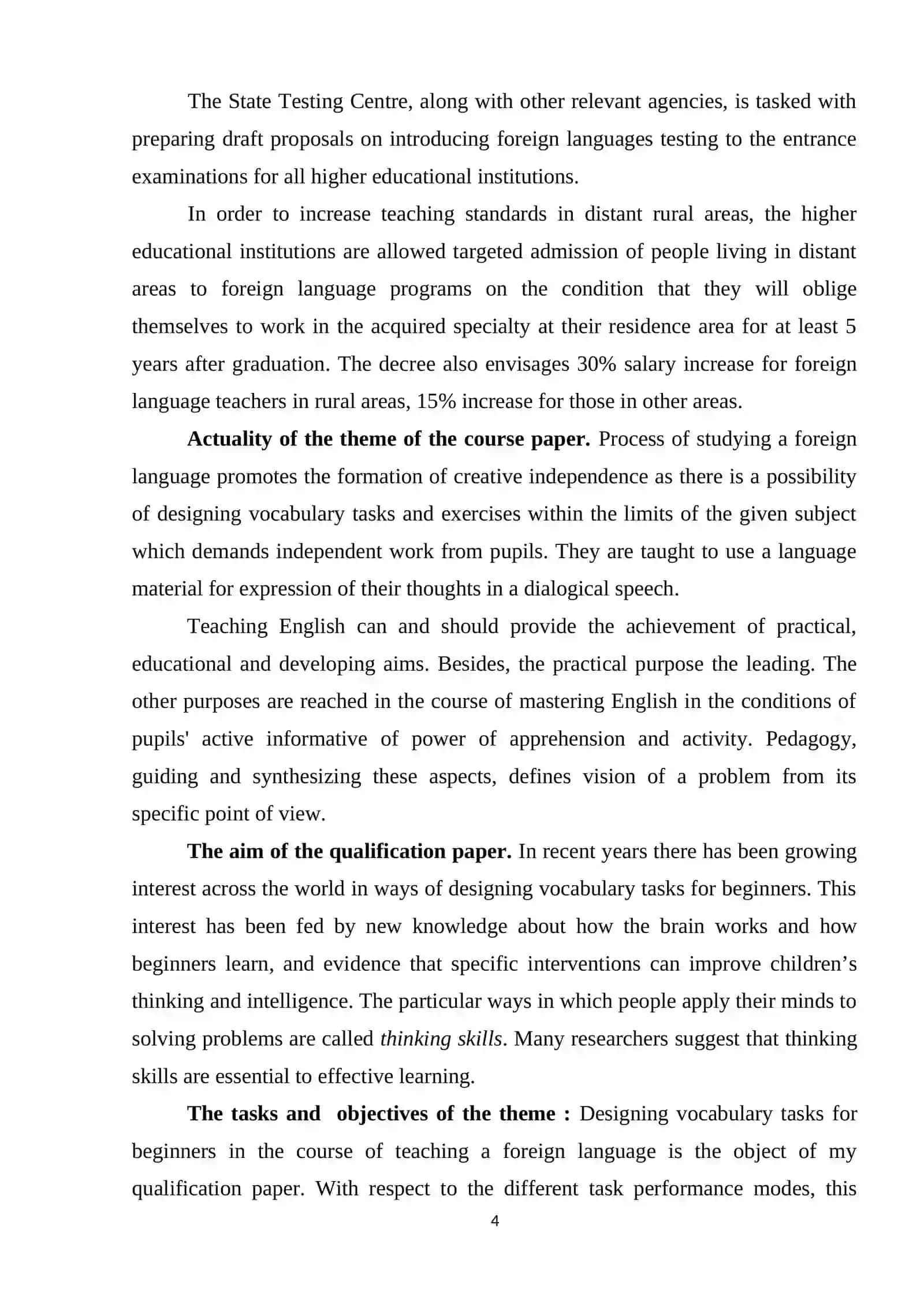 English Faculty II Course Work 4