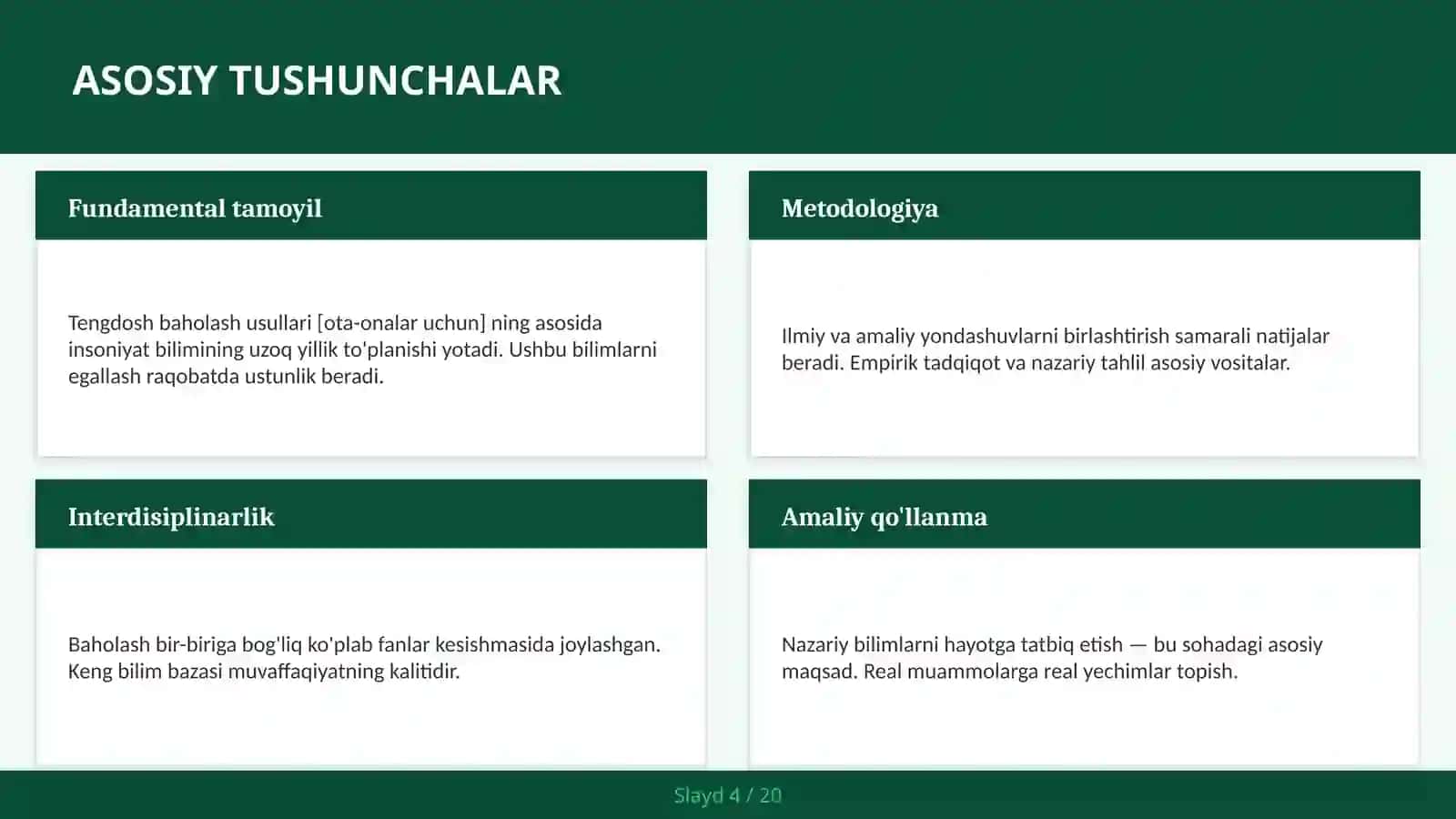 Tengdosh baholash usullari [ota-onalar uchun] 4