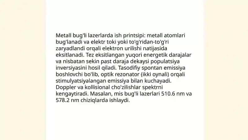 Metall bug'li lazerlar 4