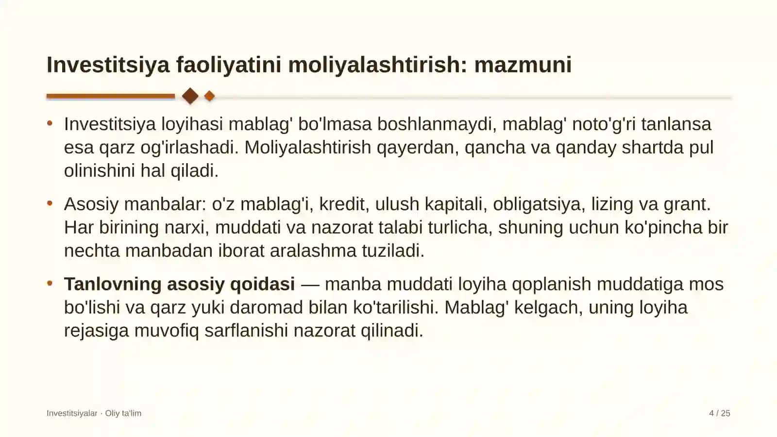matbuot xizmatlarida investitsiya faoliyatini moliyalashtirish 4015 4