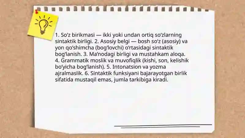 Sintaksis.Soʻz birikmasi 4