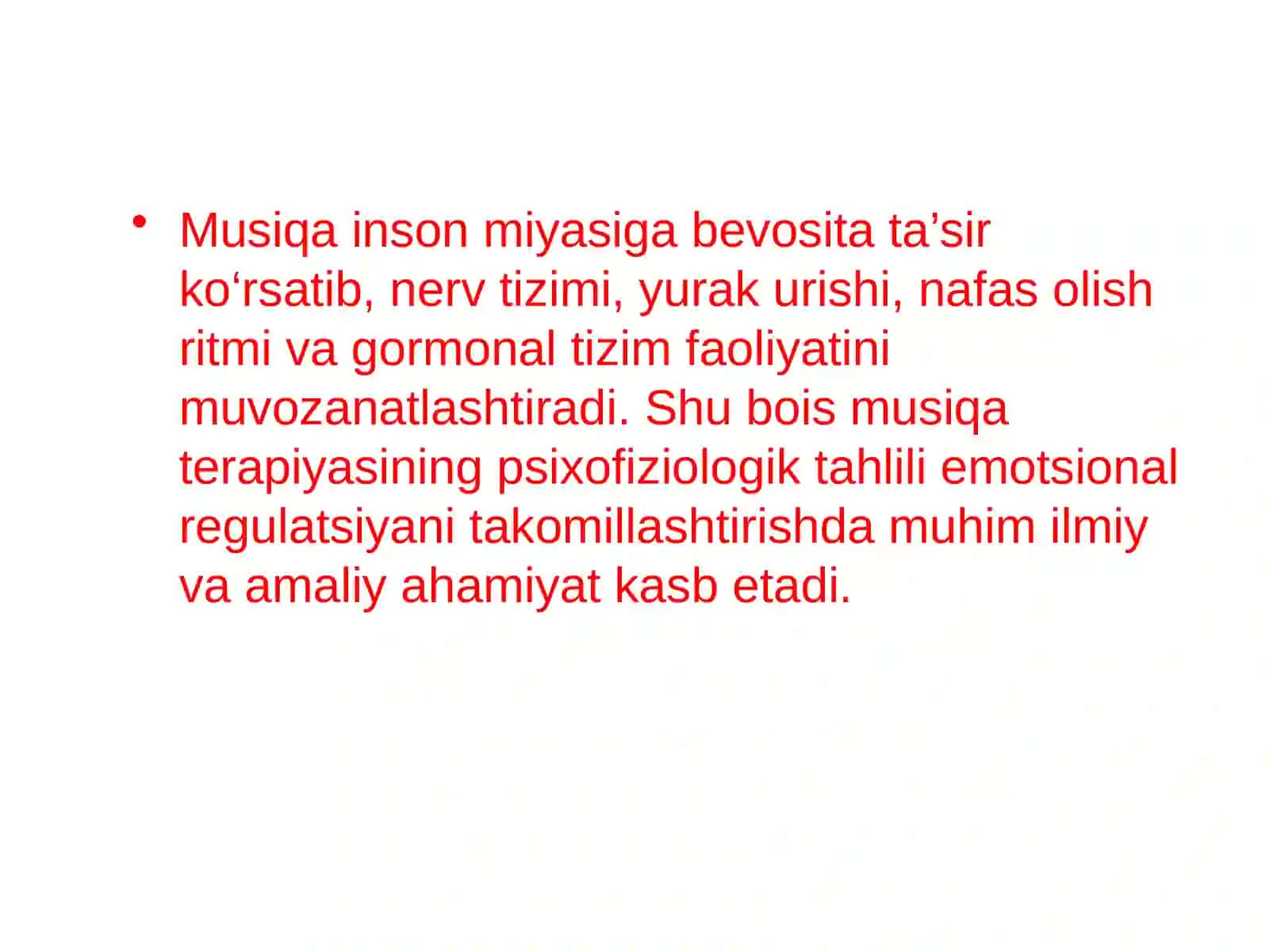 Musiqa terapiyasi orqali emotsional regulyatsiyani takomillashtirishning psixofiziologik tahlili 4
