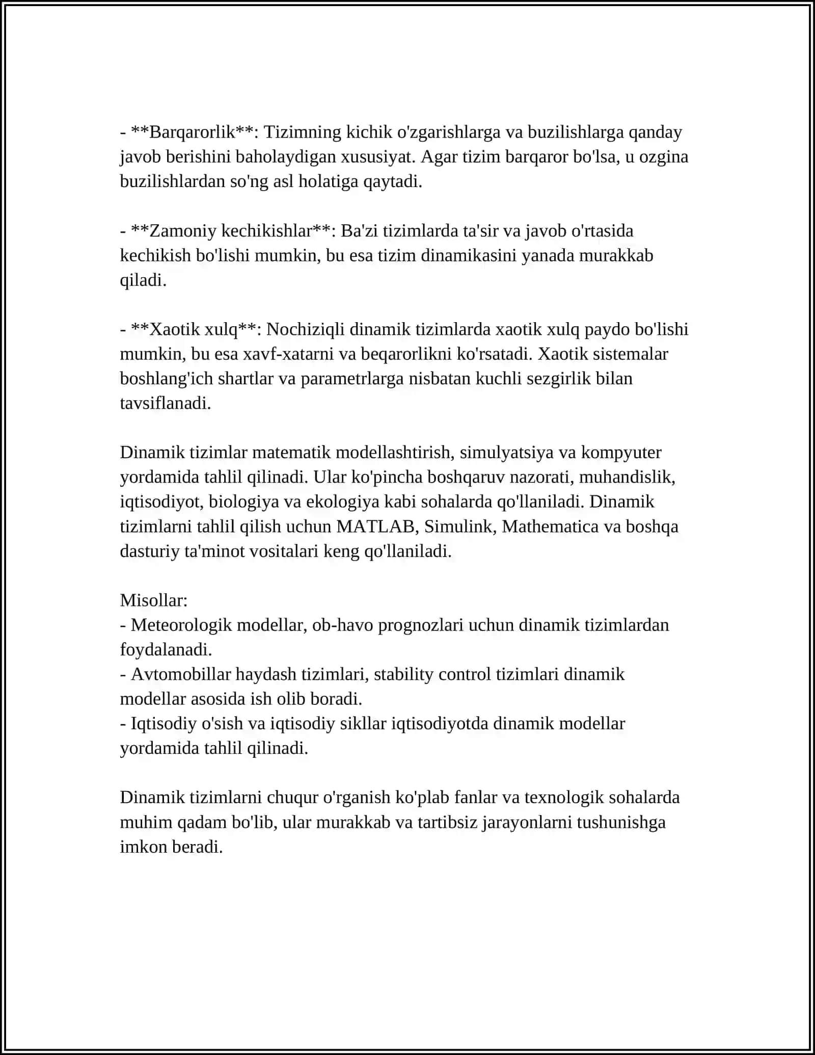 DINAMIK MODELLASHTIRISH 4