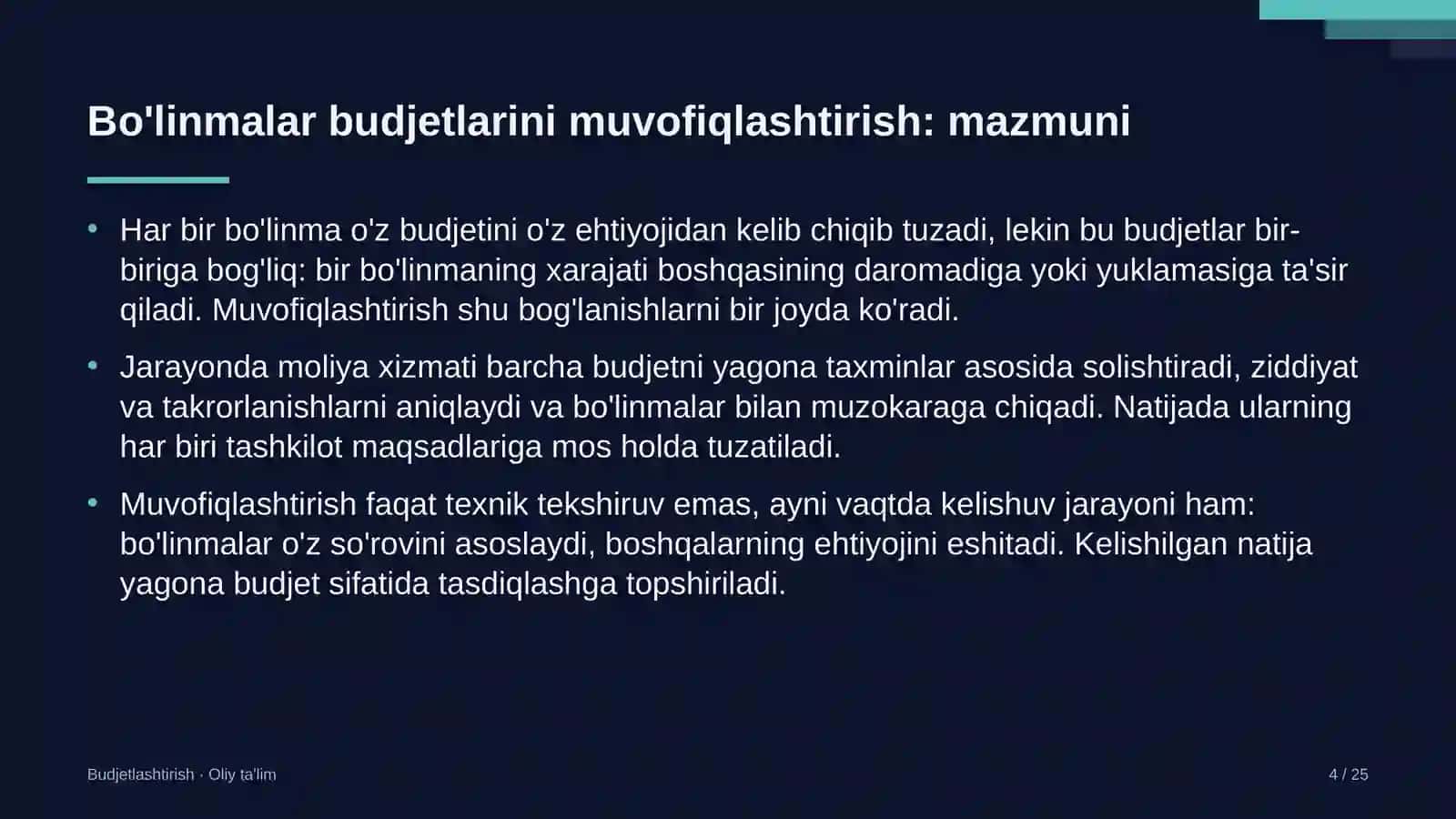 Sport maktablarida bo'linmalar budjetlarini muvofiqlashtirish 4