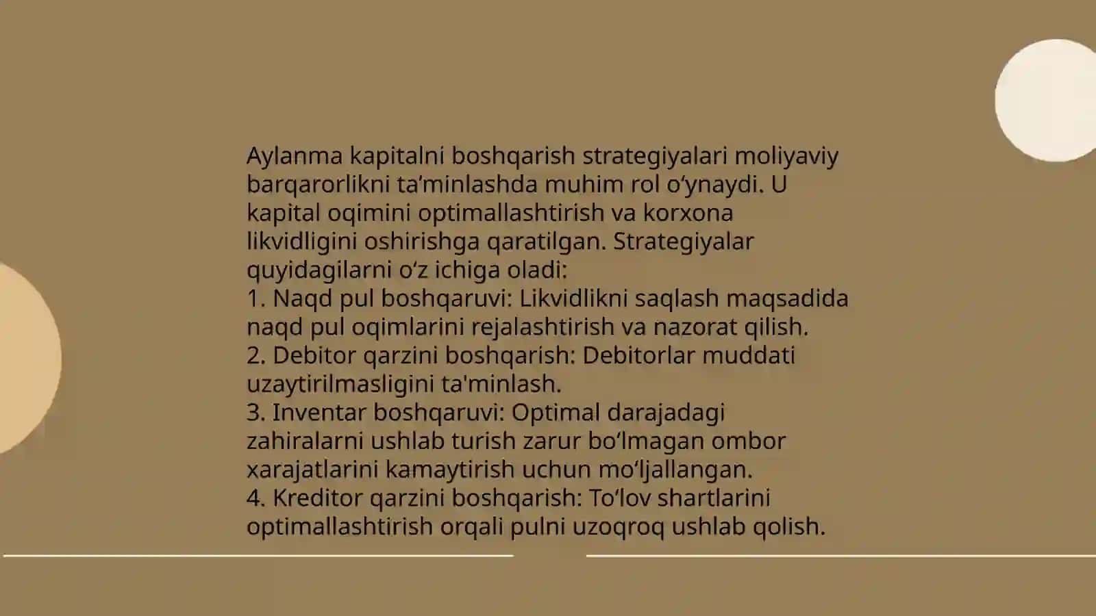 Korporativ tuzilmalarda aylanma kapital 4