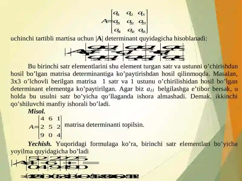 DETERMINANTLAR NAZARIYASI 4