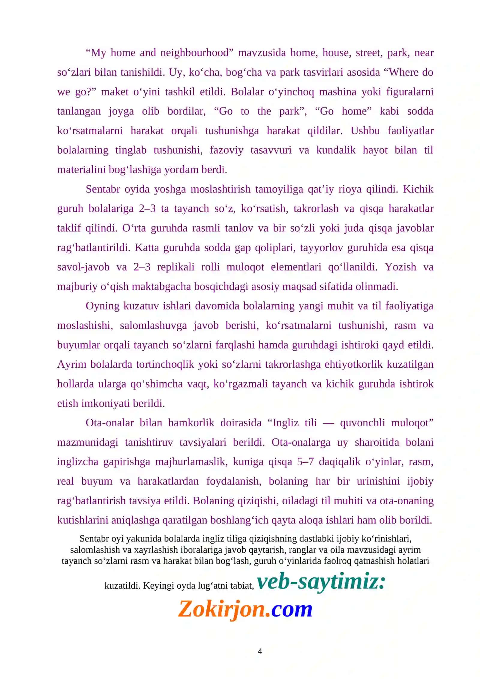 Ingliz tili o‘qituvchisining 2026–2027 O‘quv yili hisoboti 4