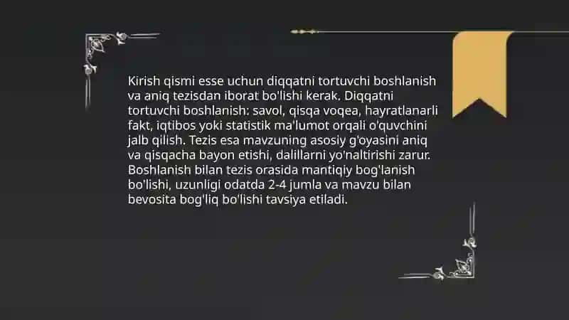 Esse yozish 4