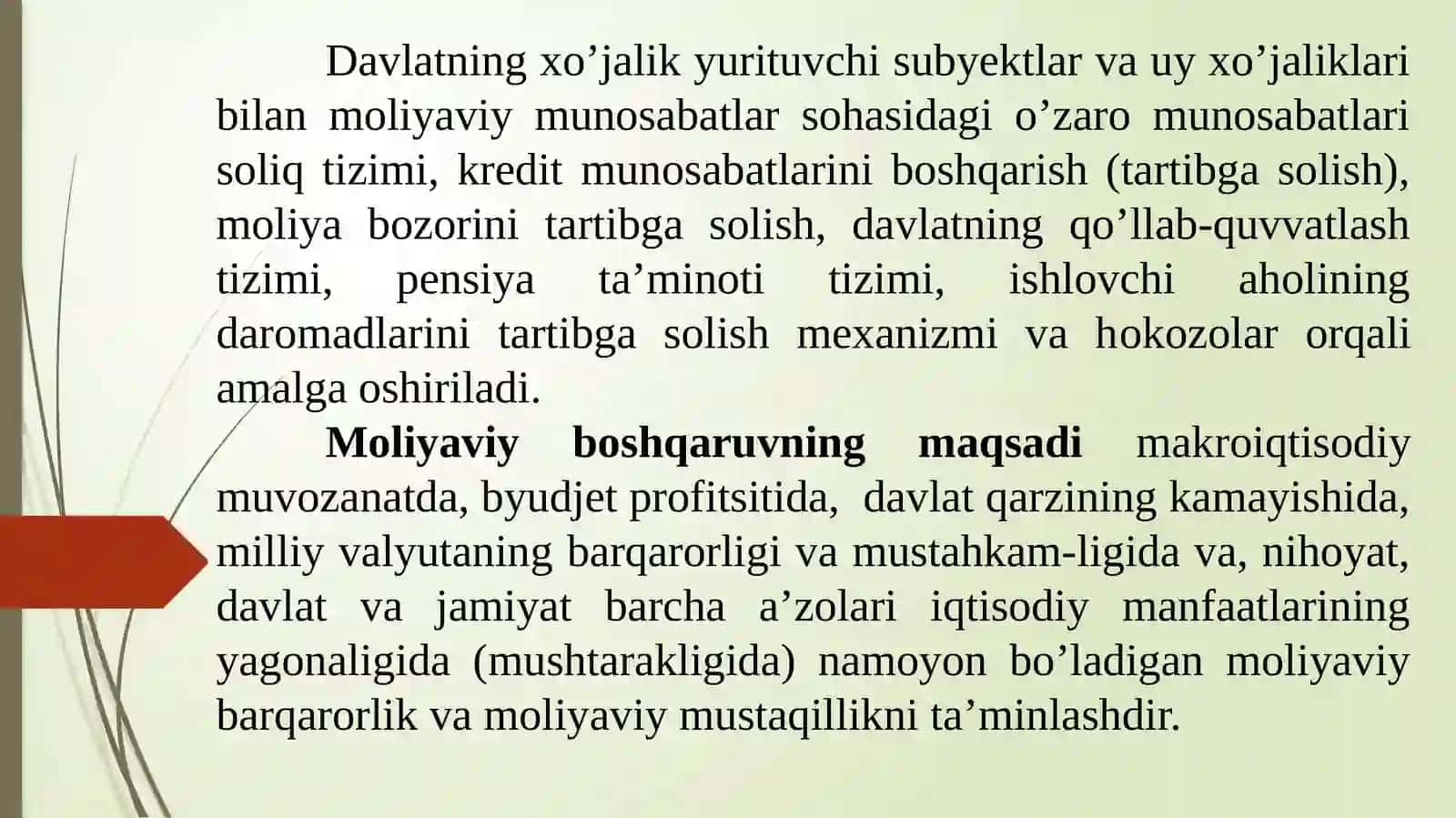 Moliyaviy boshqaruv Reja 4