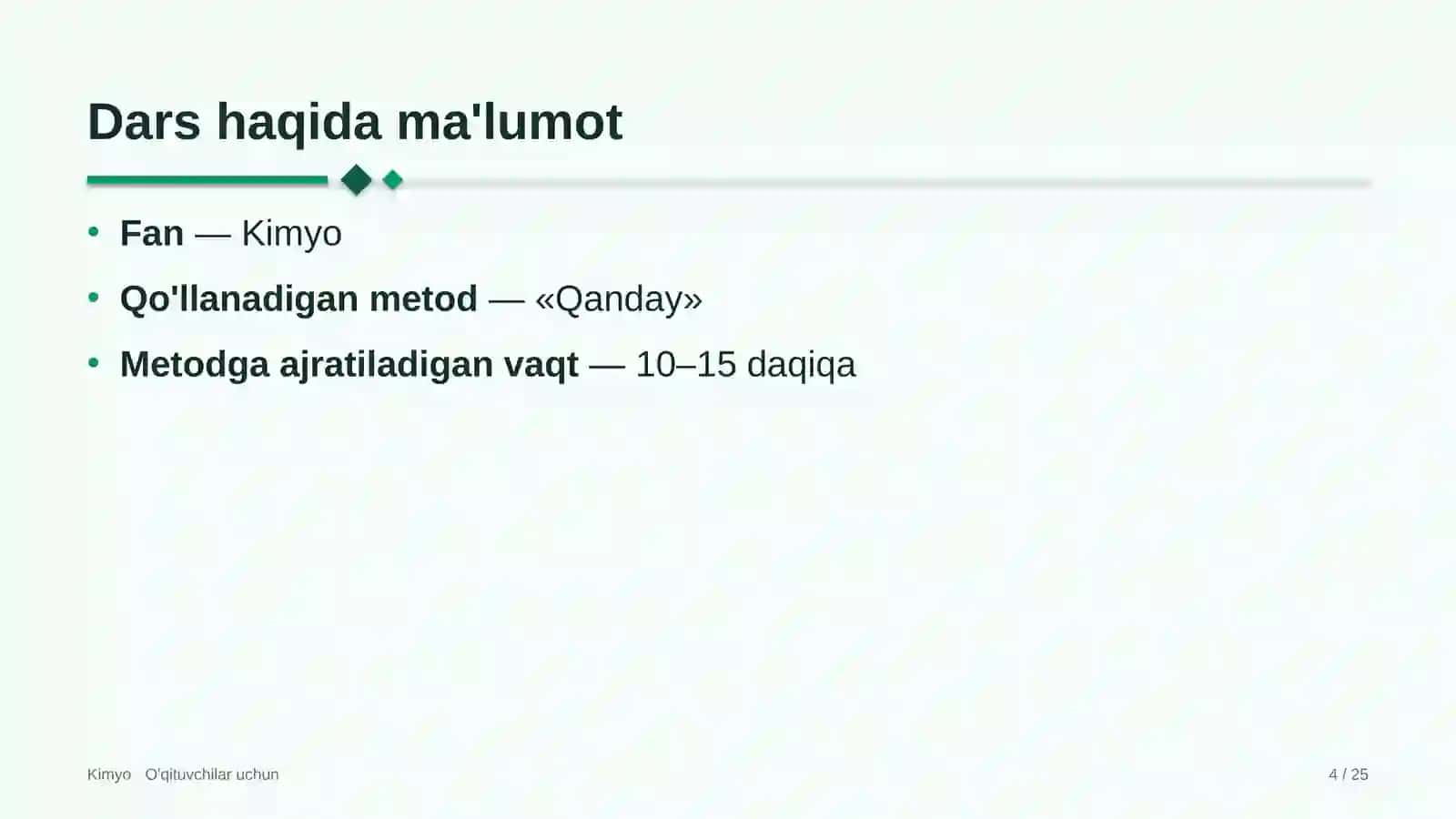 kimyo darslarida qanday metodidan foydalanish 3203 4