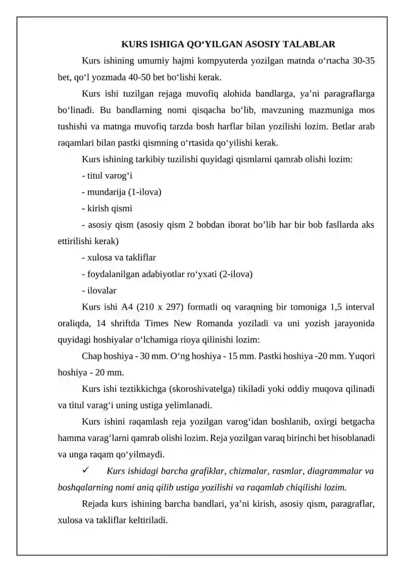 O‘zbek adabiyoti tarixi fanidan kurs ishi uchun uslubiy ko‘rsatma 4