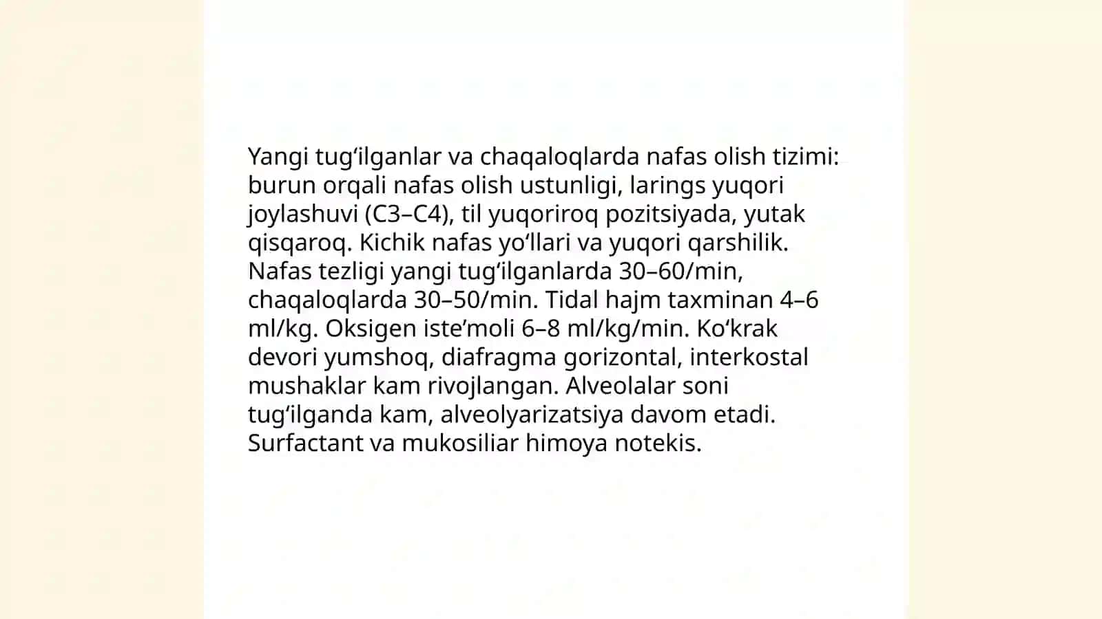 Nafas olish tizimining yosh xususiyatlari va gigiyenasi 4