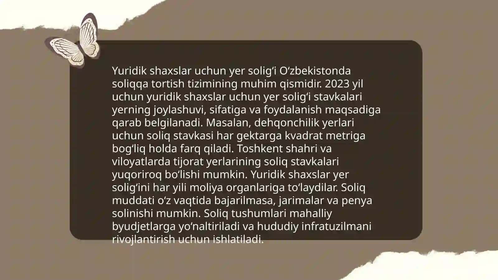 Yuridik shaxslarning mol-mulk va yer soliqlari 4