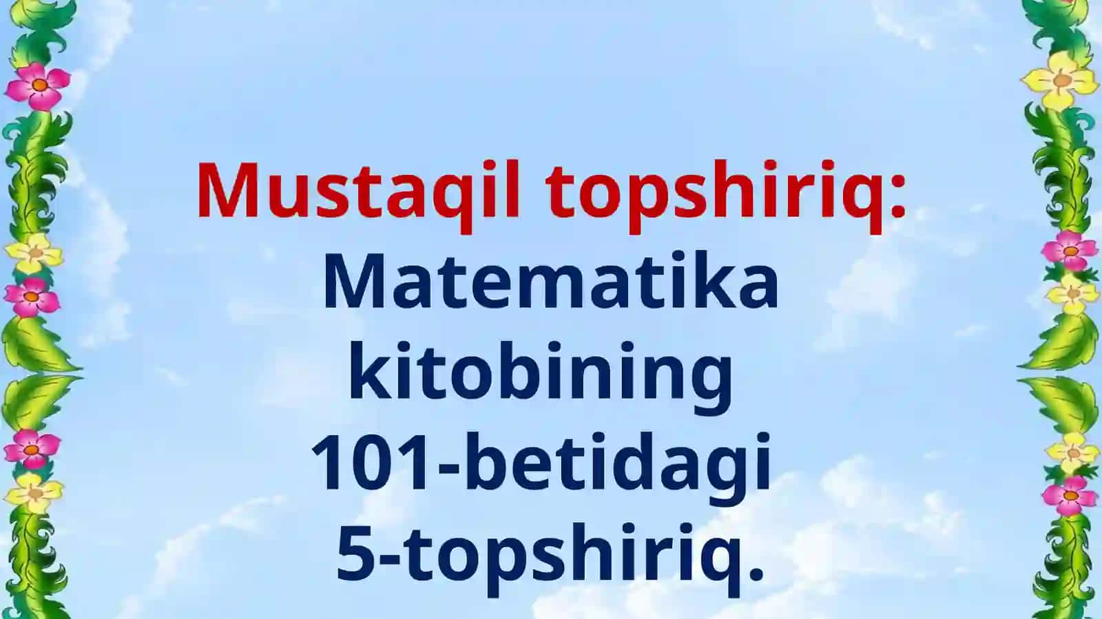 MATEMATIKA 1-SINF 4