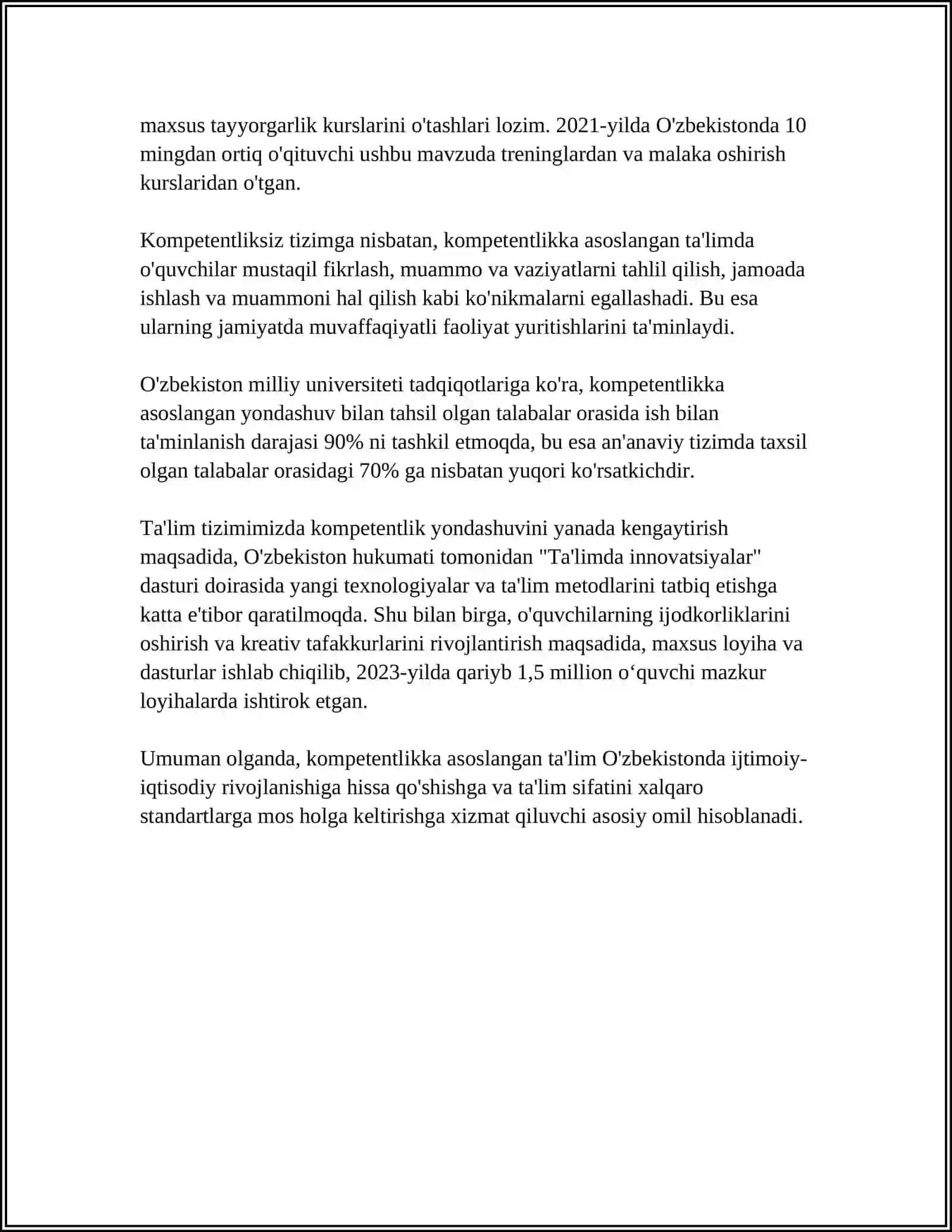 METODIK KOMPETENTLIK VA UNING MAZMUNI 4