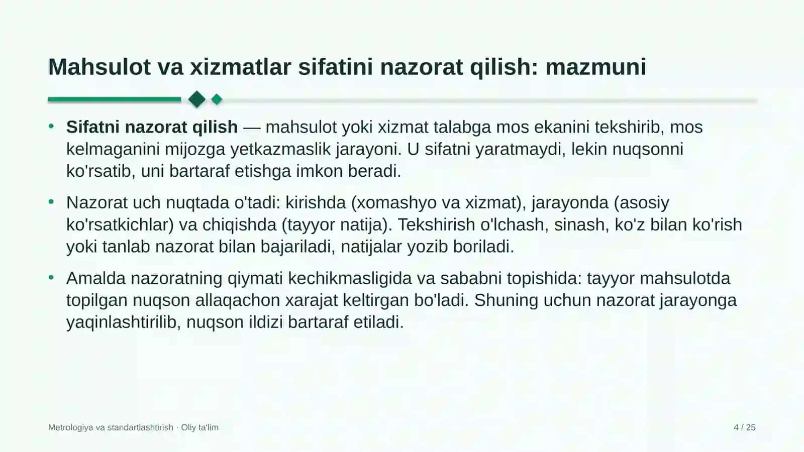 Gulchilikda mahsulot va xizmatlar sifatini nazorat qilish 4
