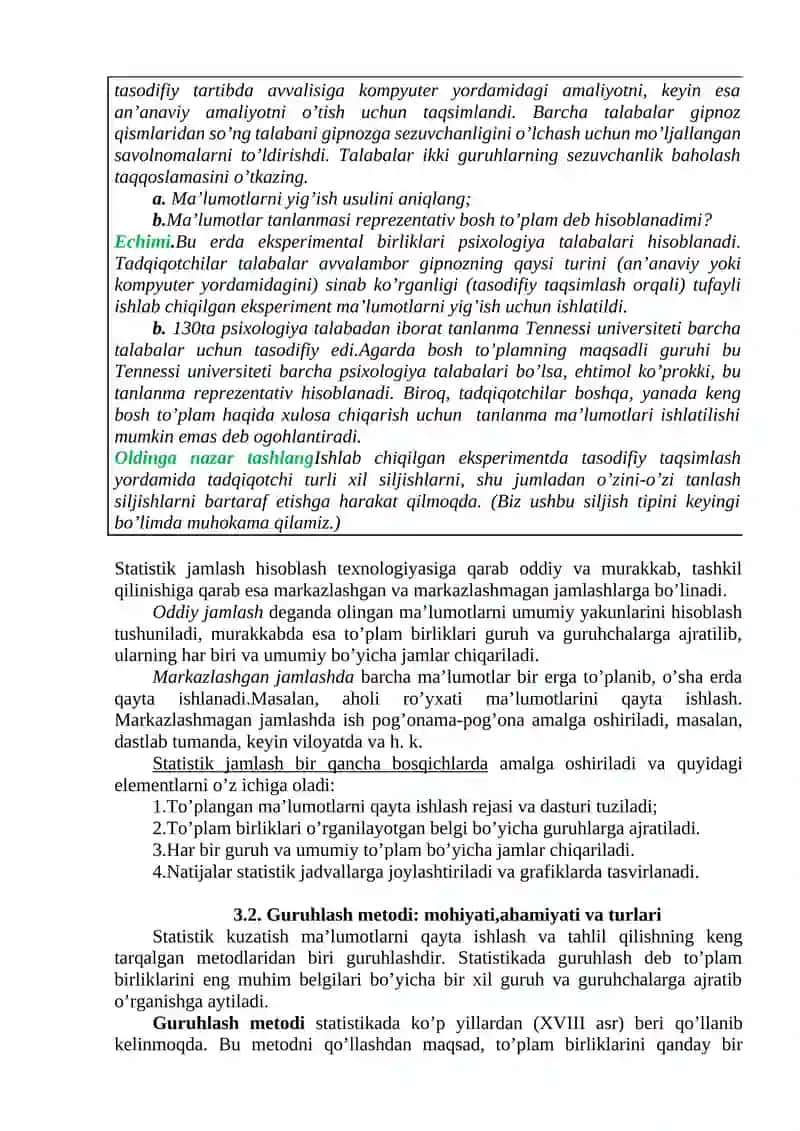 STATISTIK JAMLASH VA GURUHLASH 4