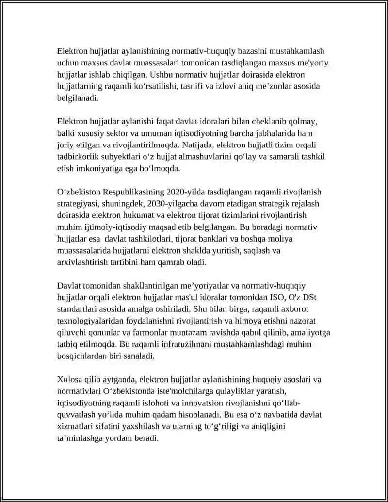 Elektron hujjatlar aylanishi va uning iqtisodiy afzalliklari 4