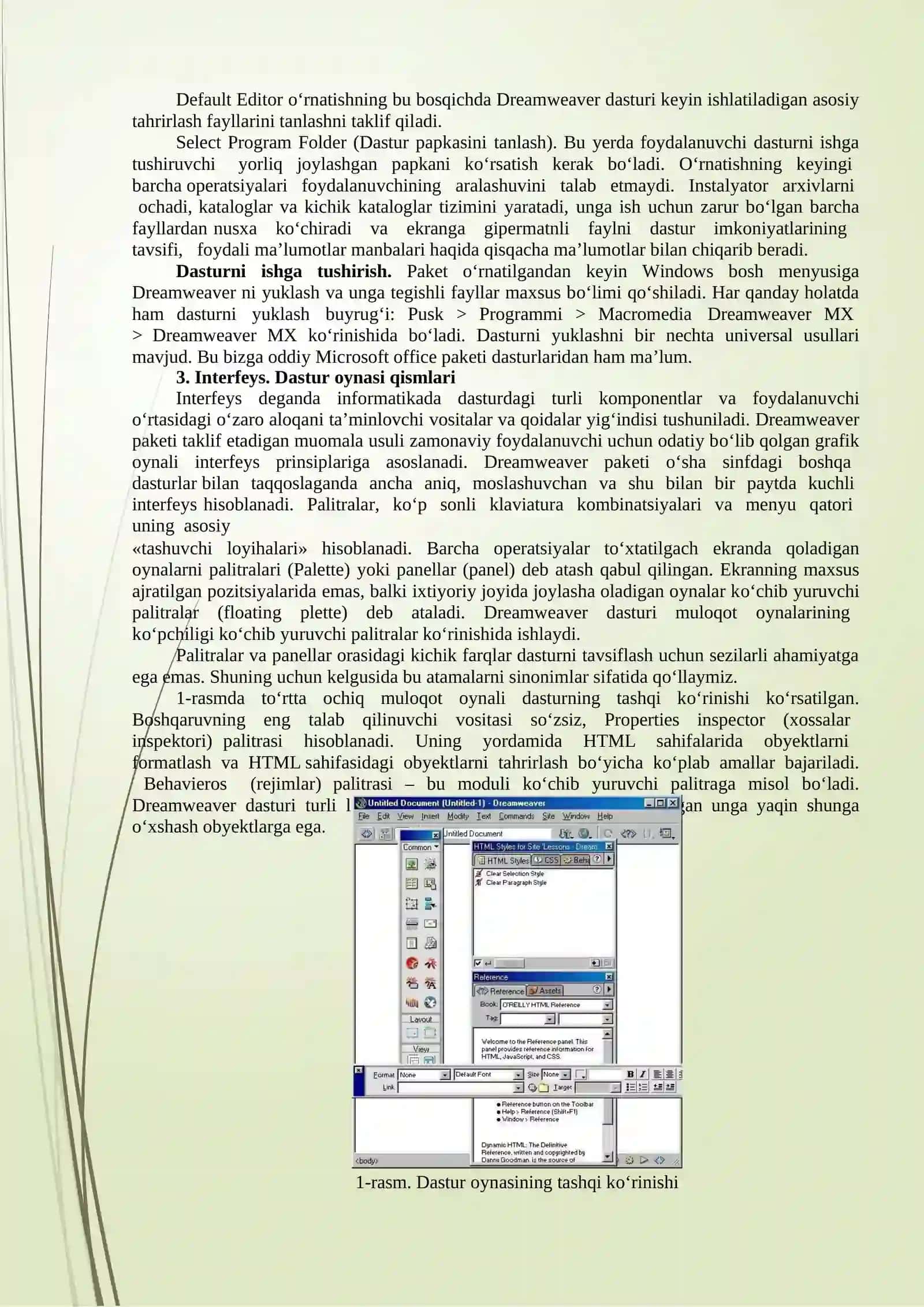 Dreamweaver dasturida web sahifa yaratish 4