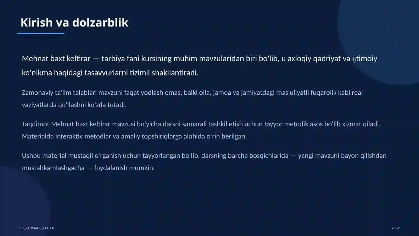 Mehnat baxt keltirar (3-sinf) 4