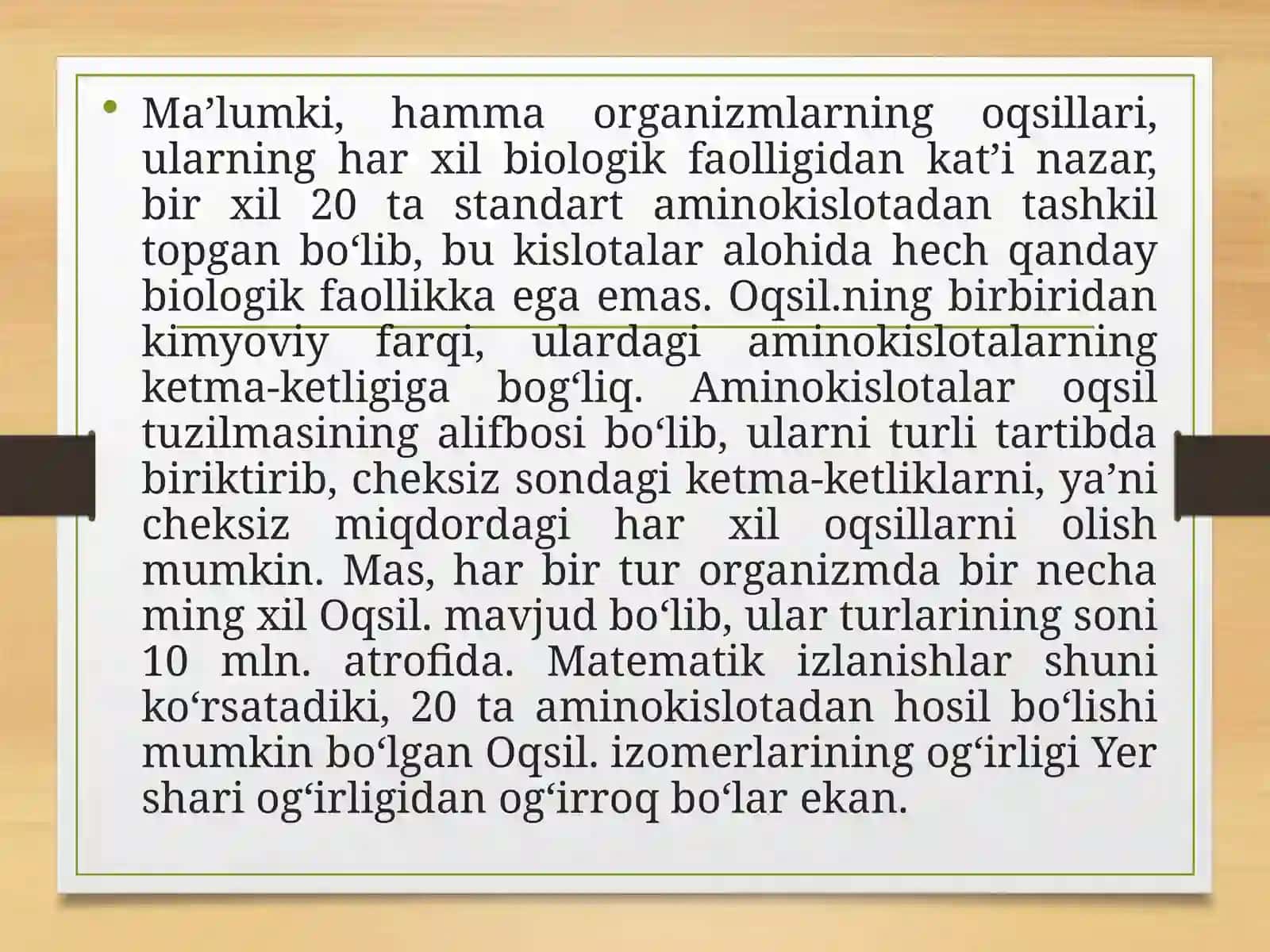 Oqsillar va proteinlar 4
