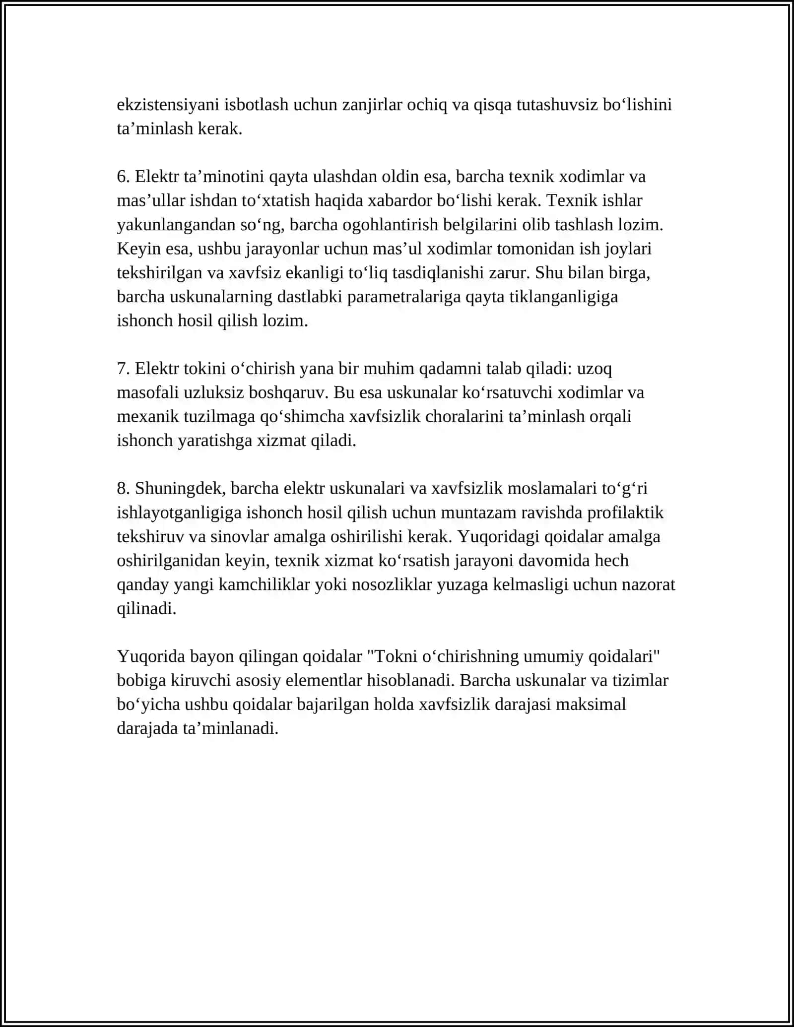 TOK KESISH QOIDALARI 4