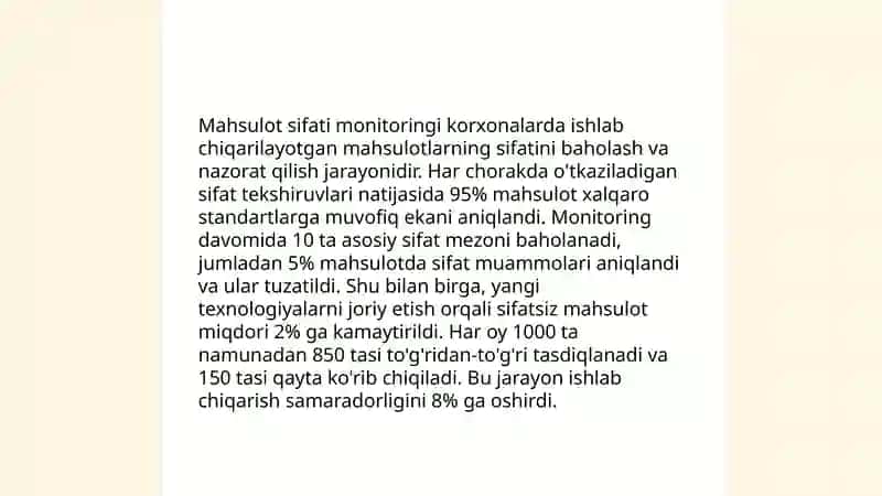 Sifat nazorati jarayonlari 4