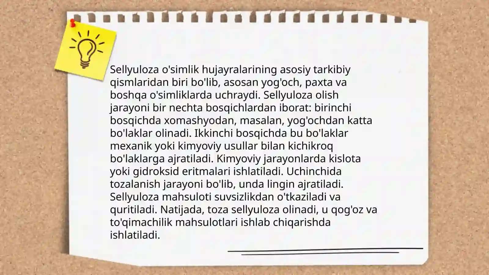 Sellyuloza olish usuli 4