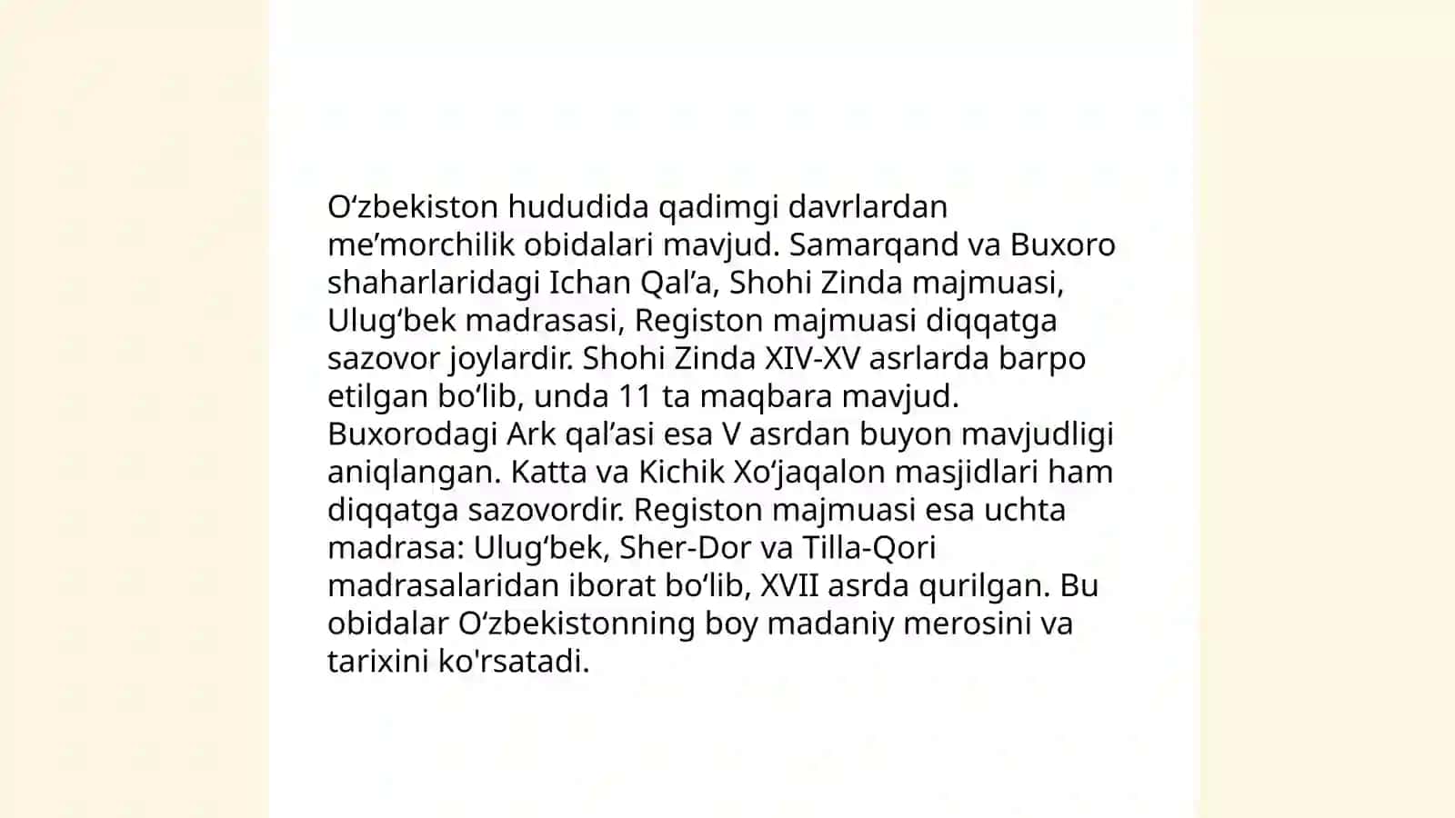 O'zbekiston me’morchiligi tarixi 4