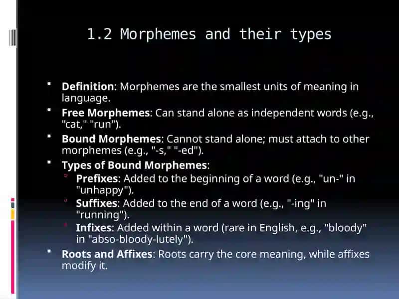 FUNDAMENTALS OF MORPHOLOGY AND WORD STRUCTURE 4