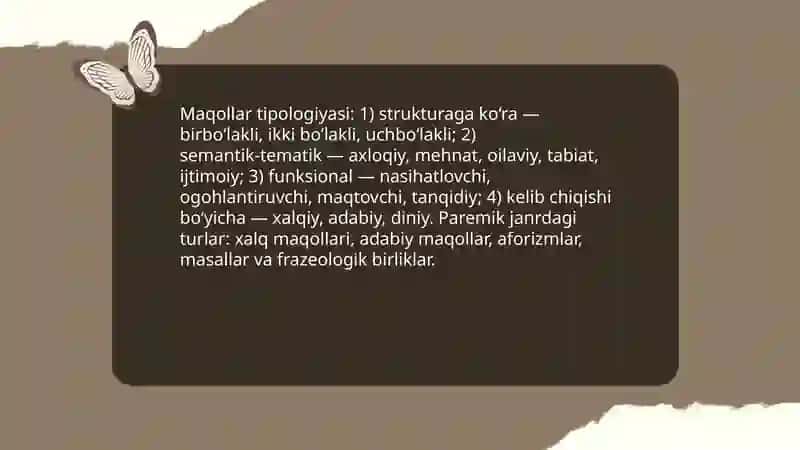 Maqol paremik janr sifatida 4