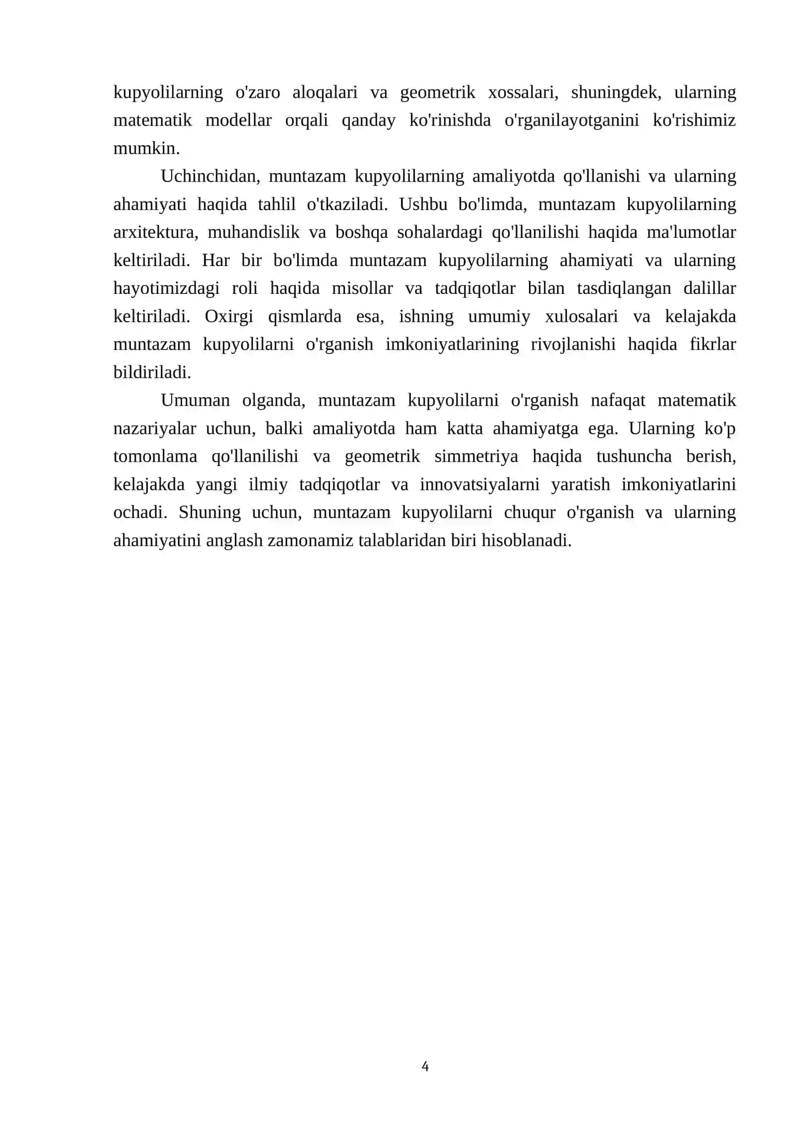 Muntazam kupyolilar 4