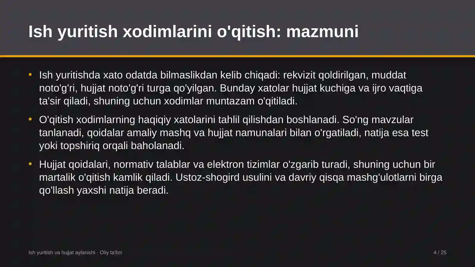 Tog'-chang'i majmualarida ish yuritish xodimlarini o'qitish 4