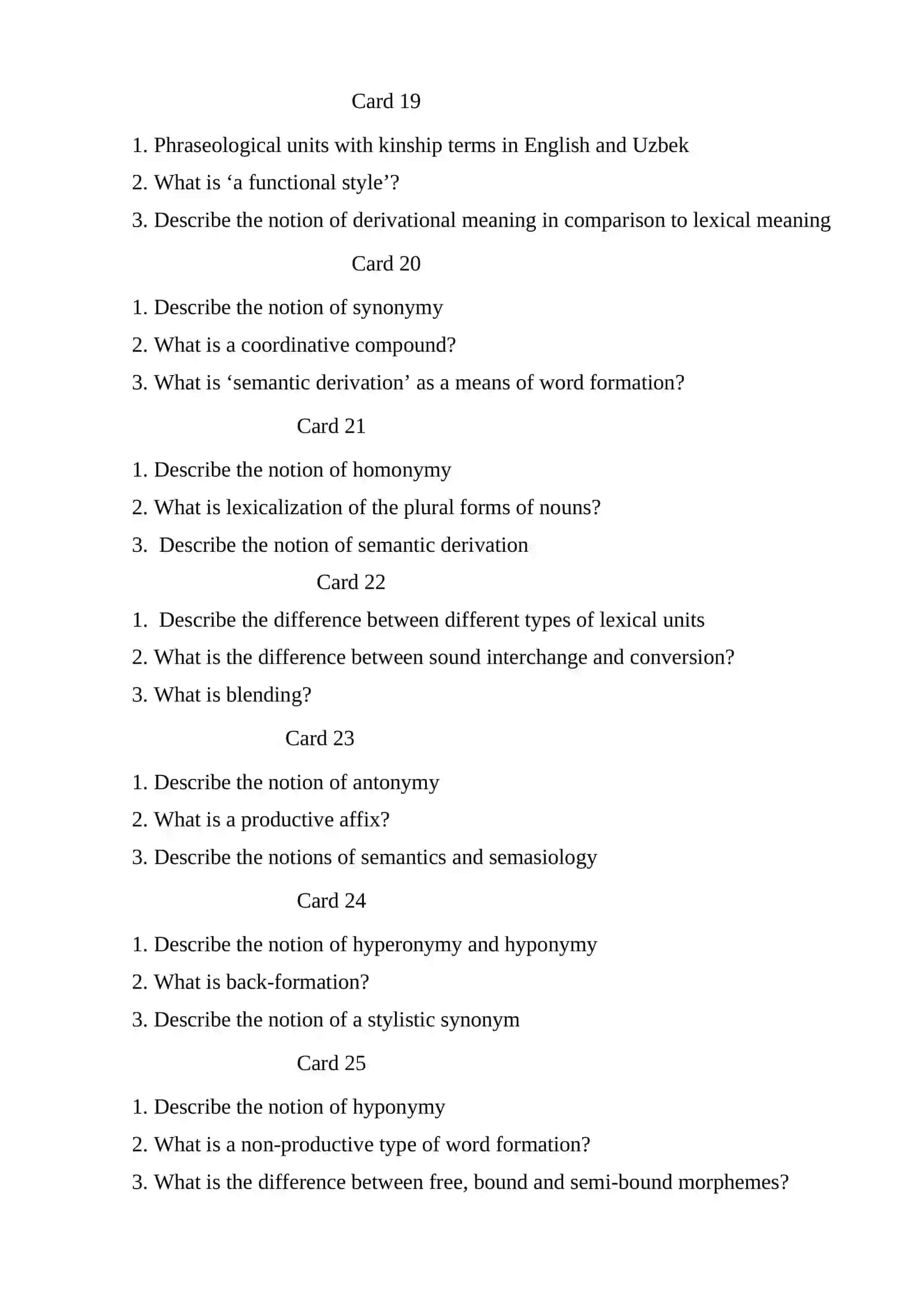Lexicology Final Exam 4