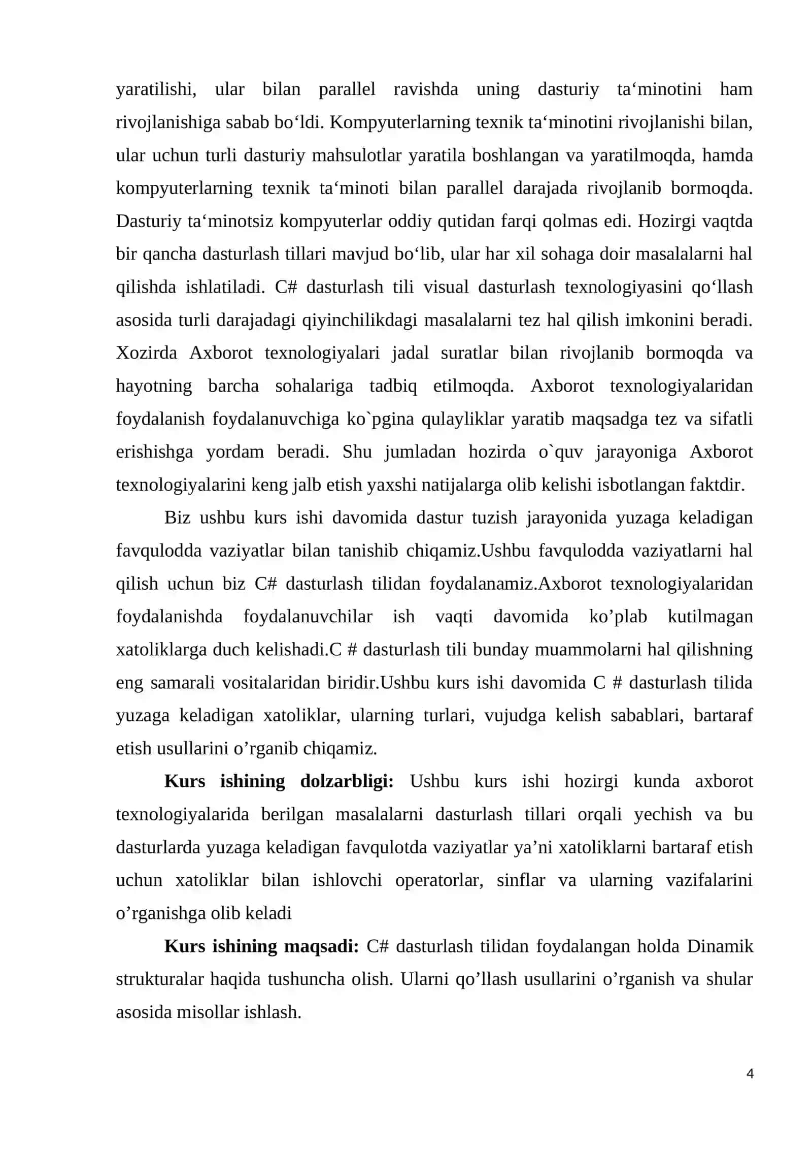 Strukturalar. Dinamik strukturalar 4