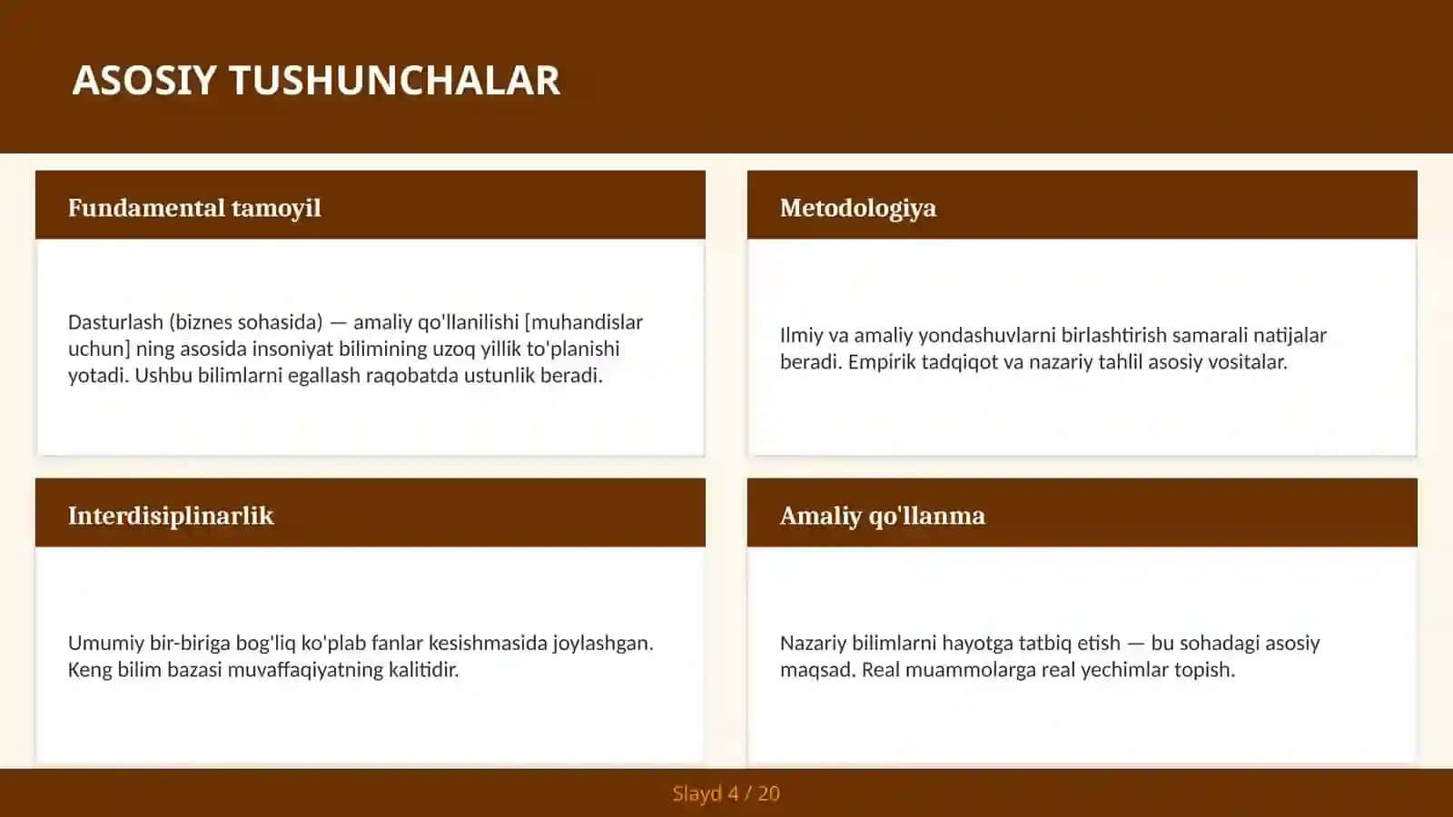 Dasturlash (biznes sohasida) — amaliy qo'llanilishi [muhandislar uchun] 4