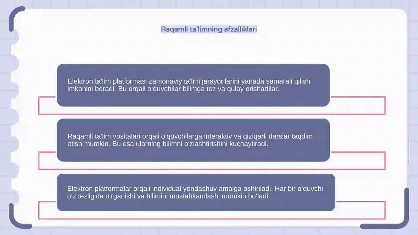 Elektron ta'lim platformasini rivojlantirish 4