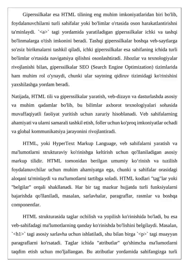 HTML tili. Giperssilkalar yaratish 4