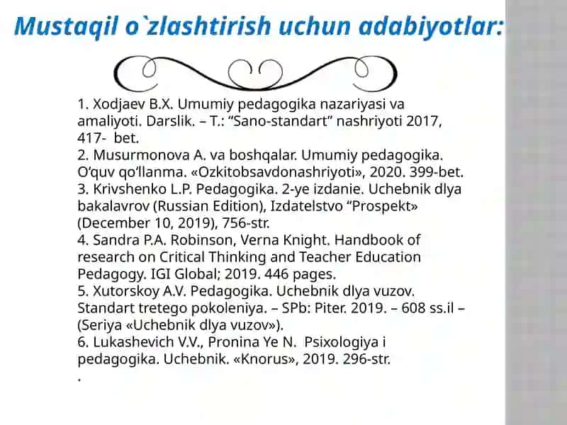 Pedagogik faoliyatda tarbiyat usullari 4