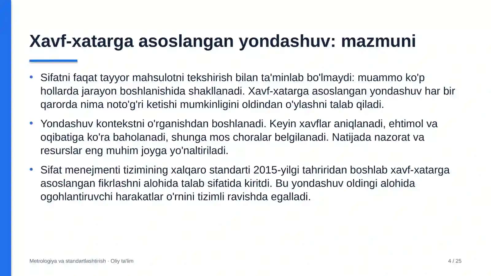 Hosting provayderlarida sifat menejmentida xavf-xatarga asoslangan yondashuv 4