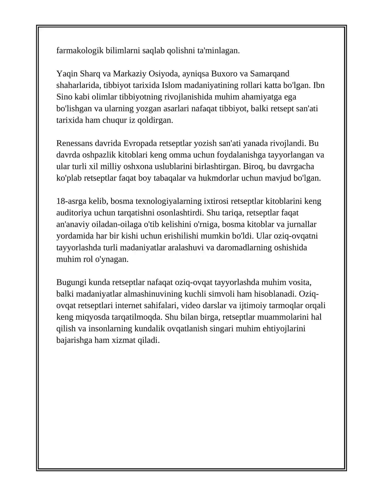 RETSEPT TARIXI 4