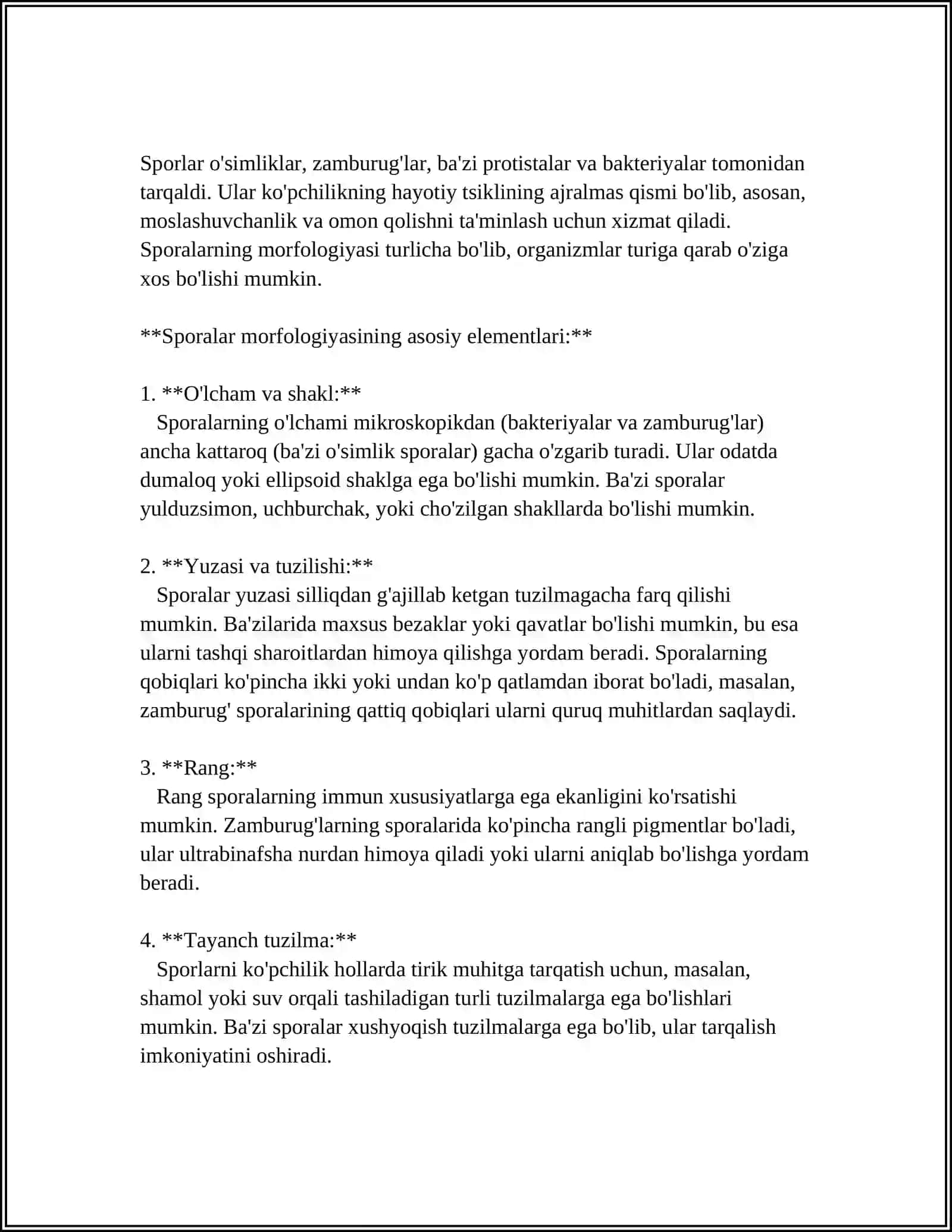 SPORALILAR SINFI 4