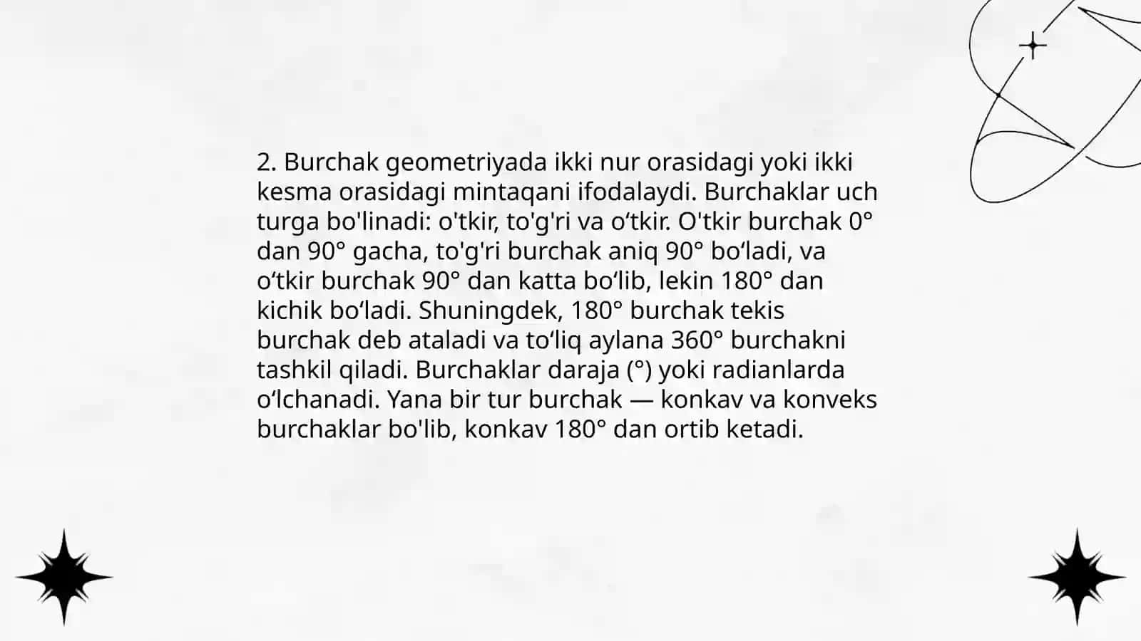 Ikki chiziq orasidagi burchak 4